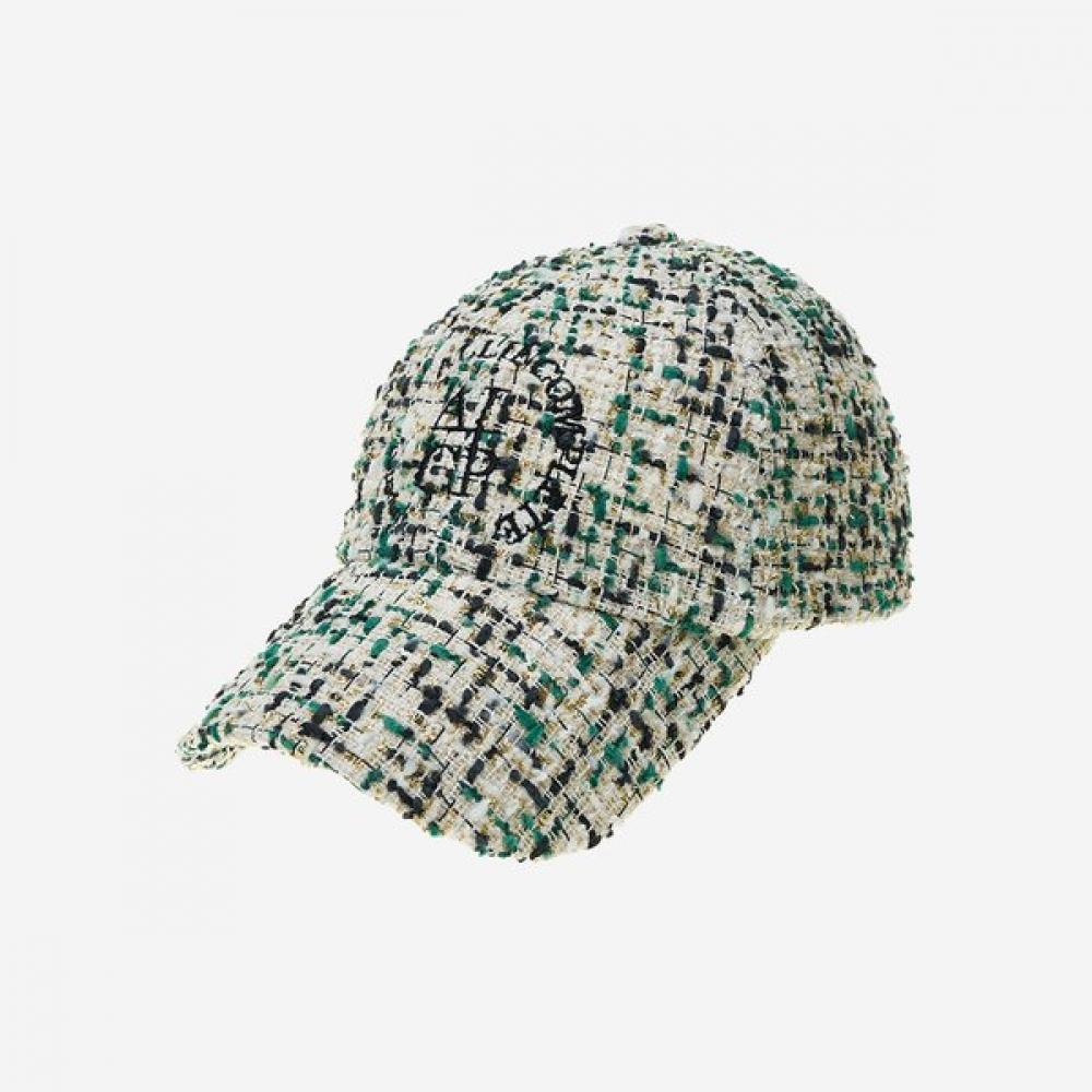Allincomplete Round Logo Tweed Ballcap Black Green White Single option