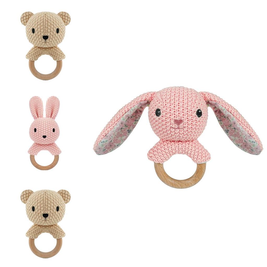 Baby Plüsch Stricktier Rassel mit weicher PP-Baumwolle für Komfort und Unterhaltung von Neugeborenen
