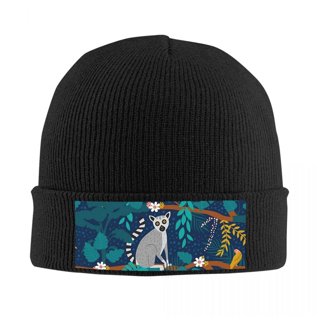 Lemurs In A Blue Jungle Warm Knitted Cap Winter Knit Bonnet Hat Skullies Beanies Hip Hop Caps for Unisex