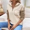 Dámská móda Ležérní Jednobarevný Potisk Podzim Zima Dlouhý rukáv POLO Límec Pulovry a Dlouhé rukávy