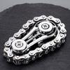 Gear Chain Fidget Spinner Toy Stress Anxiety Relief Zinc Alloy Gear Fingertip Toy Home Office Worker Relaxation Spinning Gear Chain Desk Toy