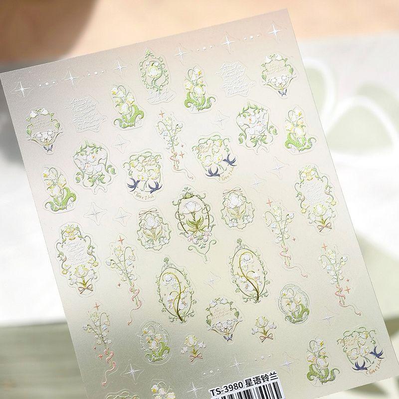 

Qiji Linglan Star Flower Nail Art Stickers Waterproof Nail Sticker Decorative Decals Ornament 3980 TS-3980 (Plane)