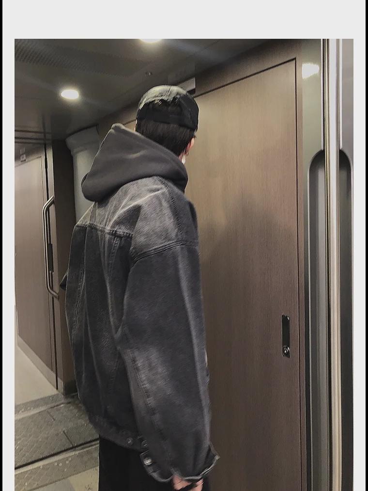 Boys' Retro Denim Jacket with Lapel, Zipper, and Faux Pockets - Loose Fit for Autumn/Winter 2023