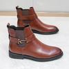 Herren British Style Leder Slipper Stiefel - Große Größe 46, Business Casual, Herbst/Winter Mode
