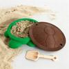 Mini Turtle Sandbox with Lid Summer Indoor Outdoor Round Tortoise Sand Storage Box 3D Printed Green Turtle Ornament Sand Container Beach Toy
