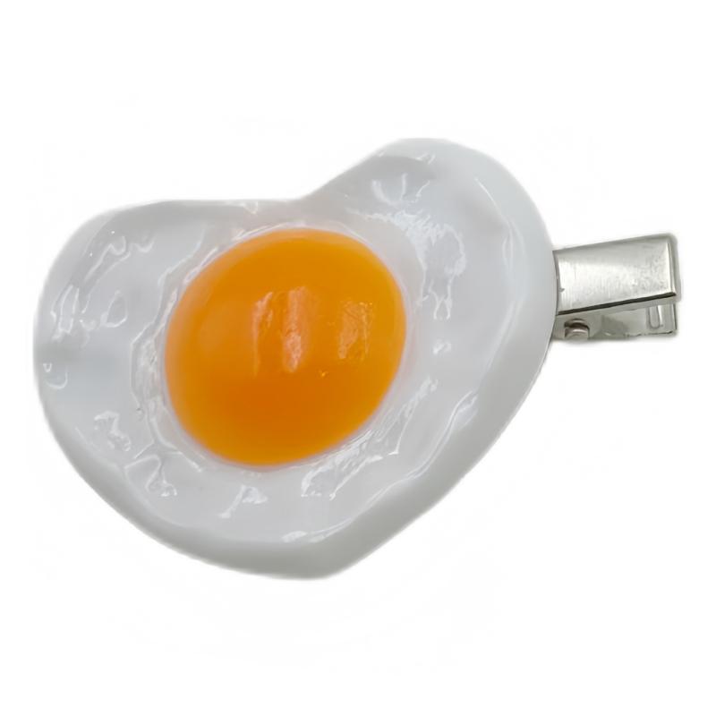 Charming Fried Egg Heart Shaped Hairpin Resin Clip For Women Girls Photo Props