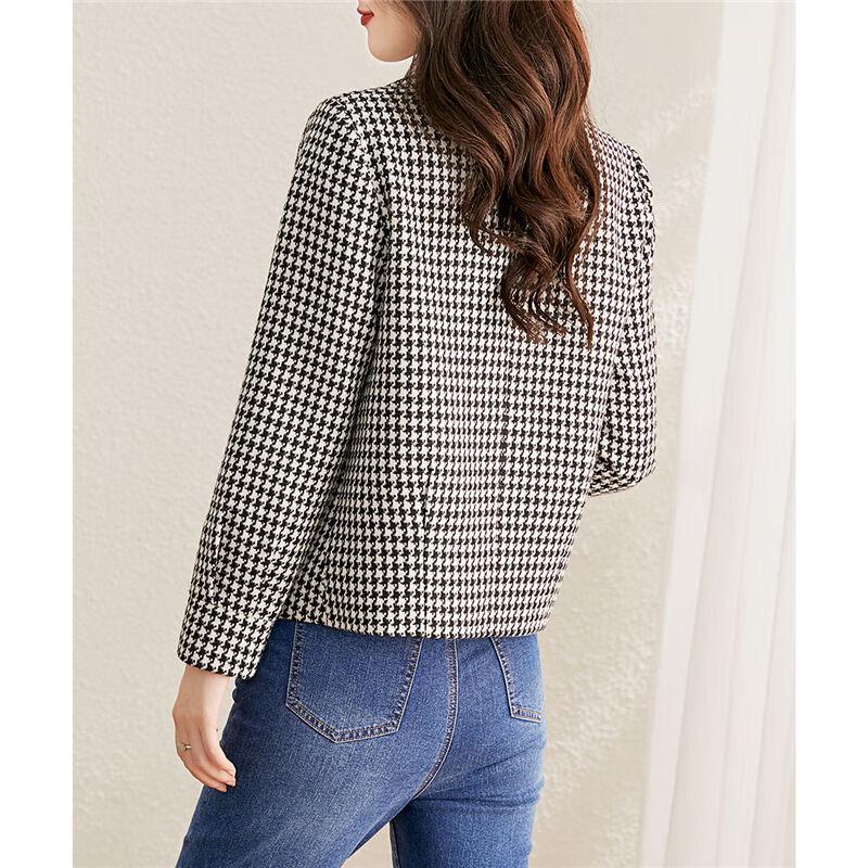 Women's Autumn Plaid Lapel Short 'Little Fragrance' Jacket