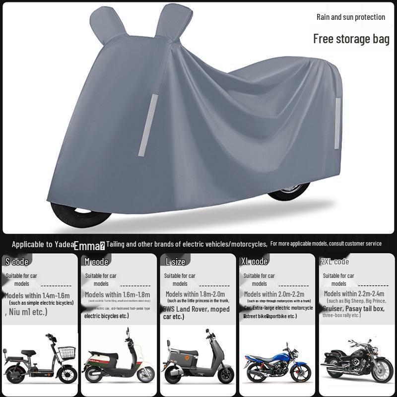 Thickened Electric Vehicle Rain & Sun Protection Cover for Cars, Motorcycles, and Scooters Small