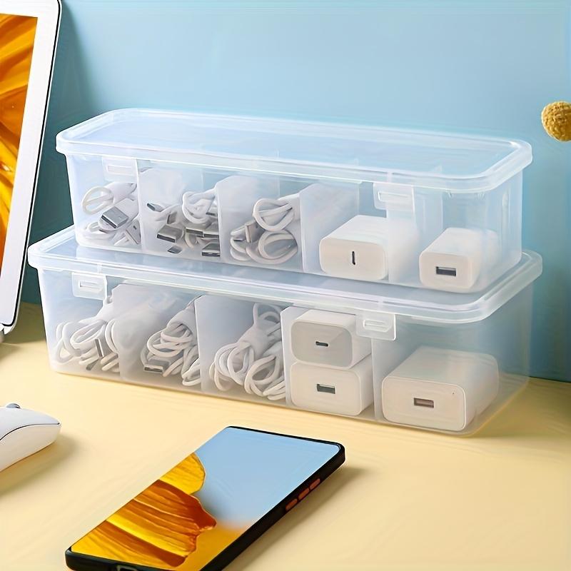 1PC Hot selling desktop small transparent box charger USB drive drawer partition sorting miscellaneous box