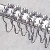 12Pcs Polished Satin Nickel 5 Roller Ball Shower Curtain Rings Bath Hooks