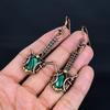 Malachite Earrings, 999 Copper Wire Wrapped Jewelry, Gift For Women Handmade Earrings Gemstone Jewelry