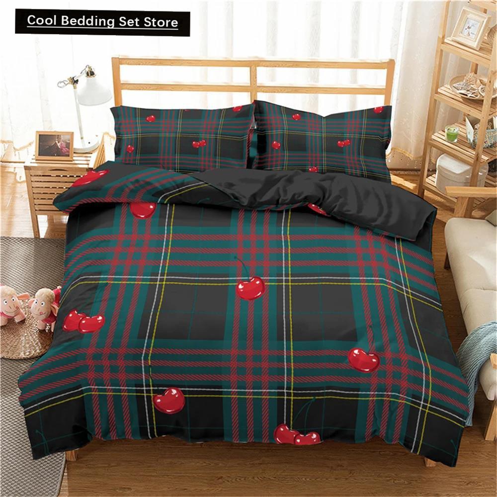 Room Decor Home Bedding Sets 2/3pcs Red Heart Printing Queen Size Pillowcase Duvet Cover Set Polyester Bedclothes