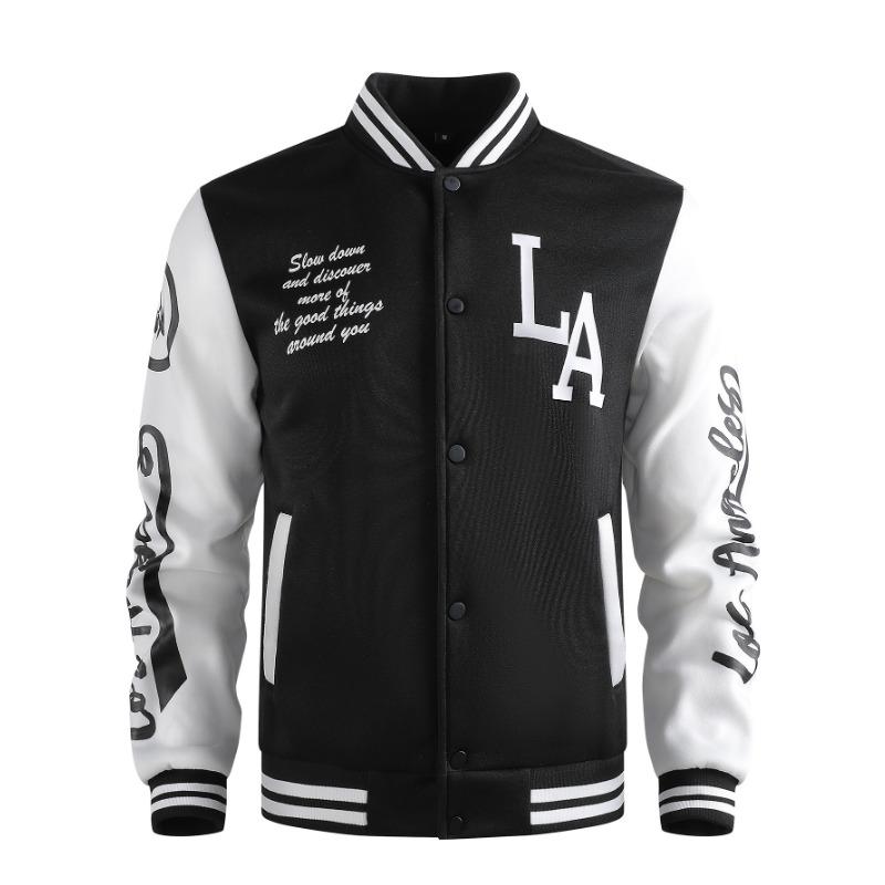 

Весенне-осенняя новая куртка-бейсболка большого размера в стиле Гонконга, повседневная куртка для мужчин и женщин. S чёрный