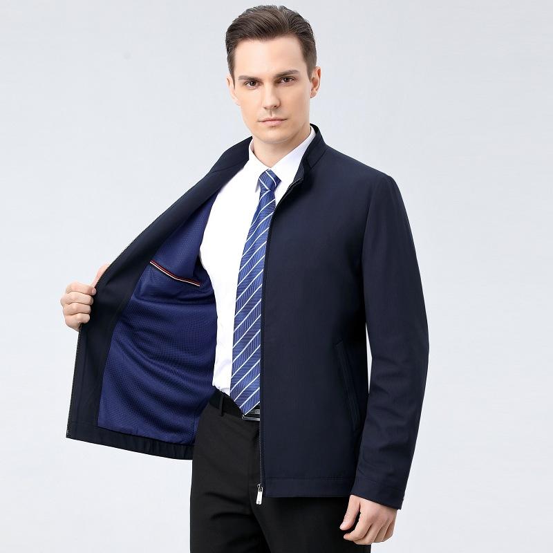Simple and Versatile Cadre Clothing, Autumn Short Business Casual Dad Clothing, Stand-up Collar Jacket for Young and Middle-aged People