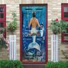 Underwater World Wallpaper 3D Door Sticker Self Adhesive PVC Fish Dolphin Poster For Kids Girls Room Home Door Decoration Murals