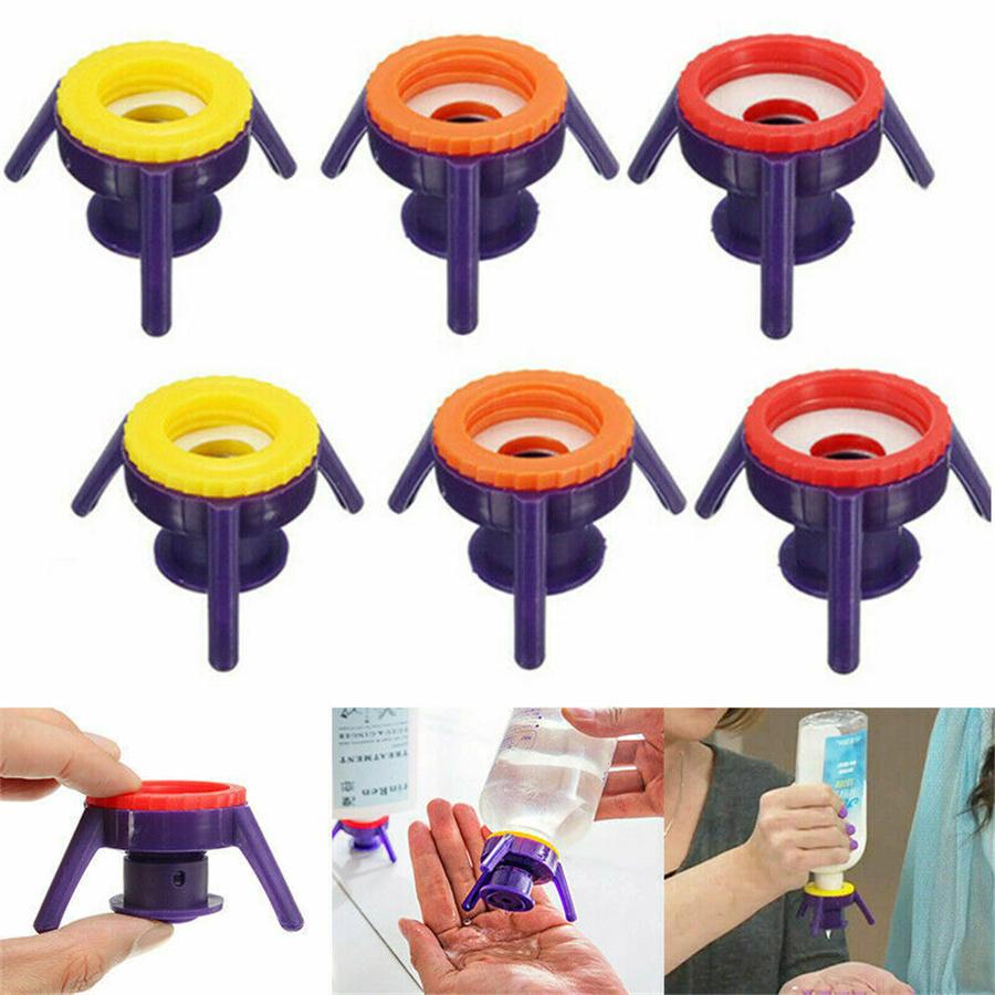 6 Stück Inversionsflaschenkappenständer-Set 4 Größen Küche Badezimmer Shampoohalter Werkzeug