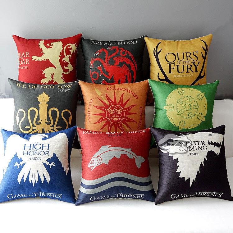 Thrones Of Game Cotton Linen Pillow Case Waist Throw Cushion Covers Decor Home