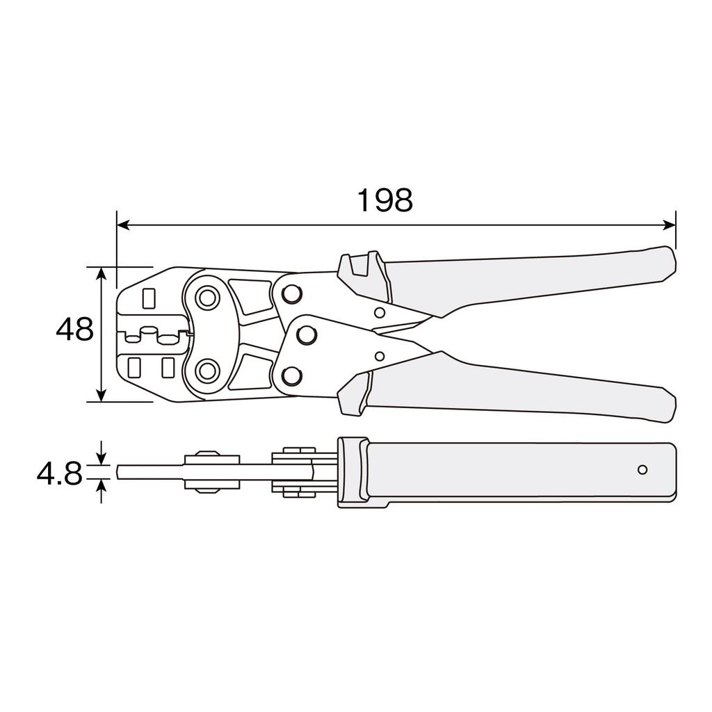 HOZAN Crimpwerkzeug (für isolierte geschlossene Klemmen) Crimpzange Kompakter und dennoch leichter Griff zum Crimpen Größe CE125 P-736