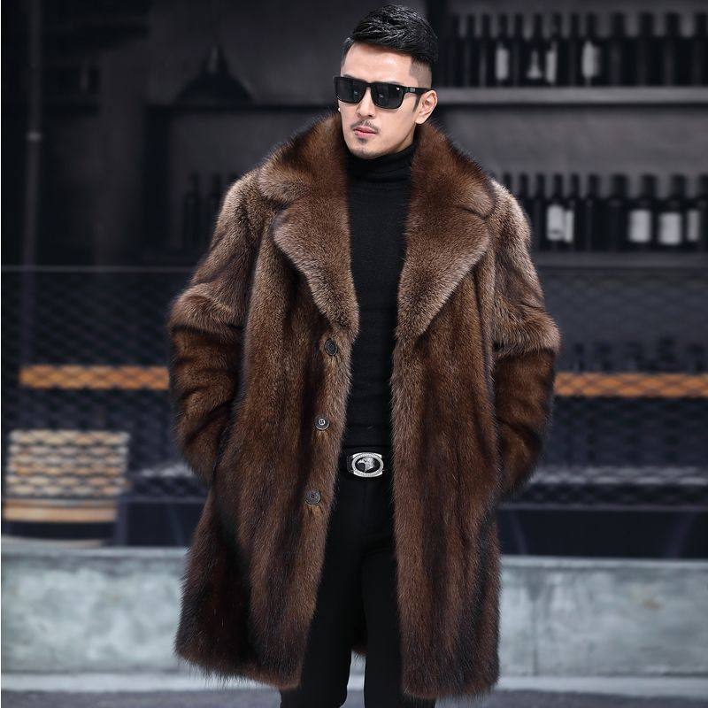 

Imitation mink coat men s 2 autumn and winter new thickened medium and long large size men s imitation fur coat 5xl recommended 95-110kg
