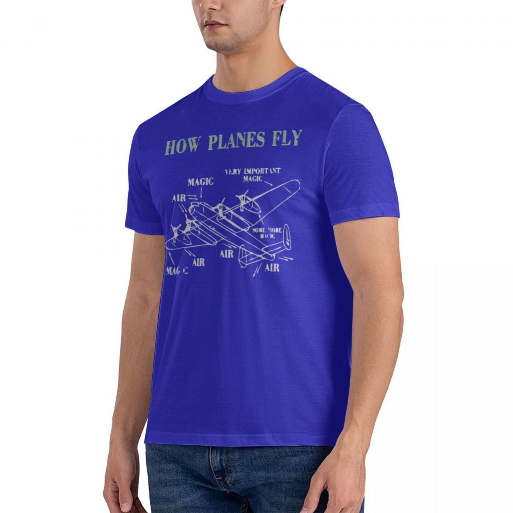 T-shirt How Planes Fly Funny Aerospace Engineer Pilot T Shirt Men Fashion Casual T-shirt Aesthetic Vintage Oversized T-shirts