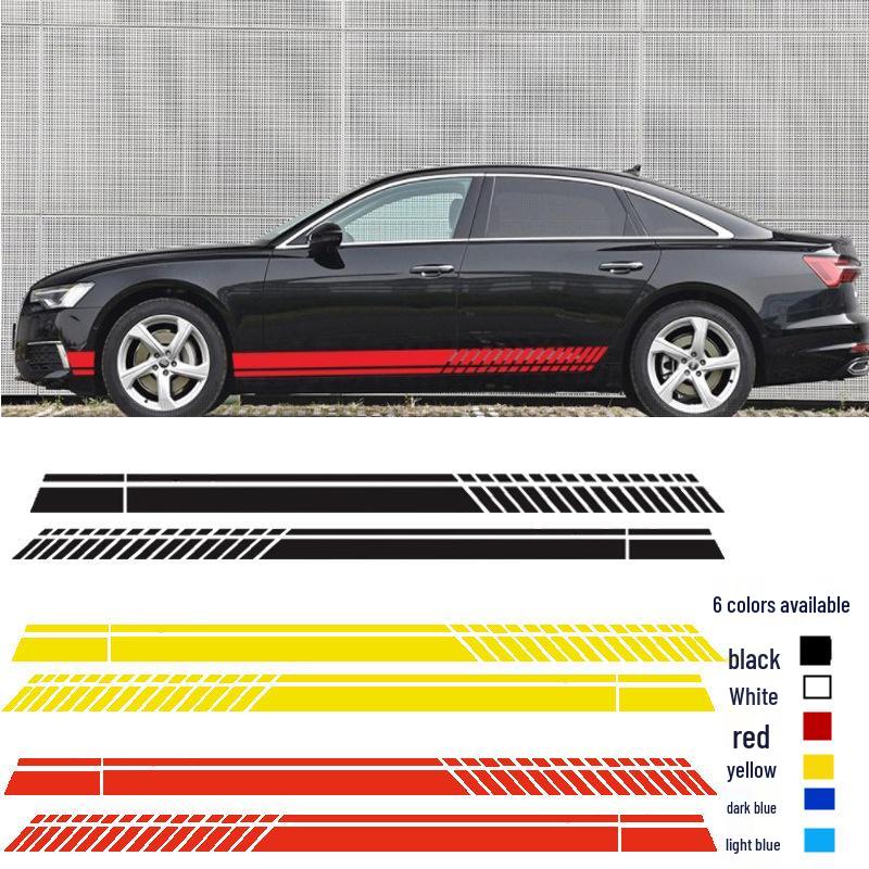 WRC Racing Car Decals: Universal Decorative Side Skirt and Waistline Stickers