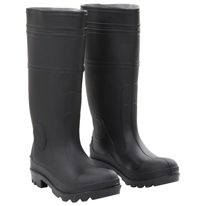 VidaXL Bottes de pluie noir taille 38-46 PVC