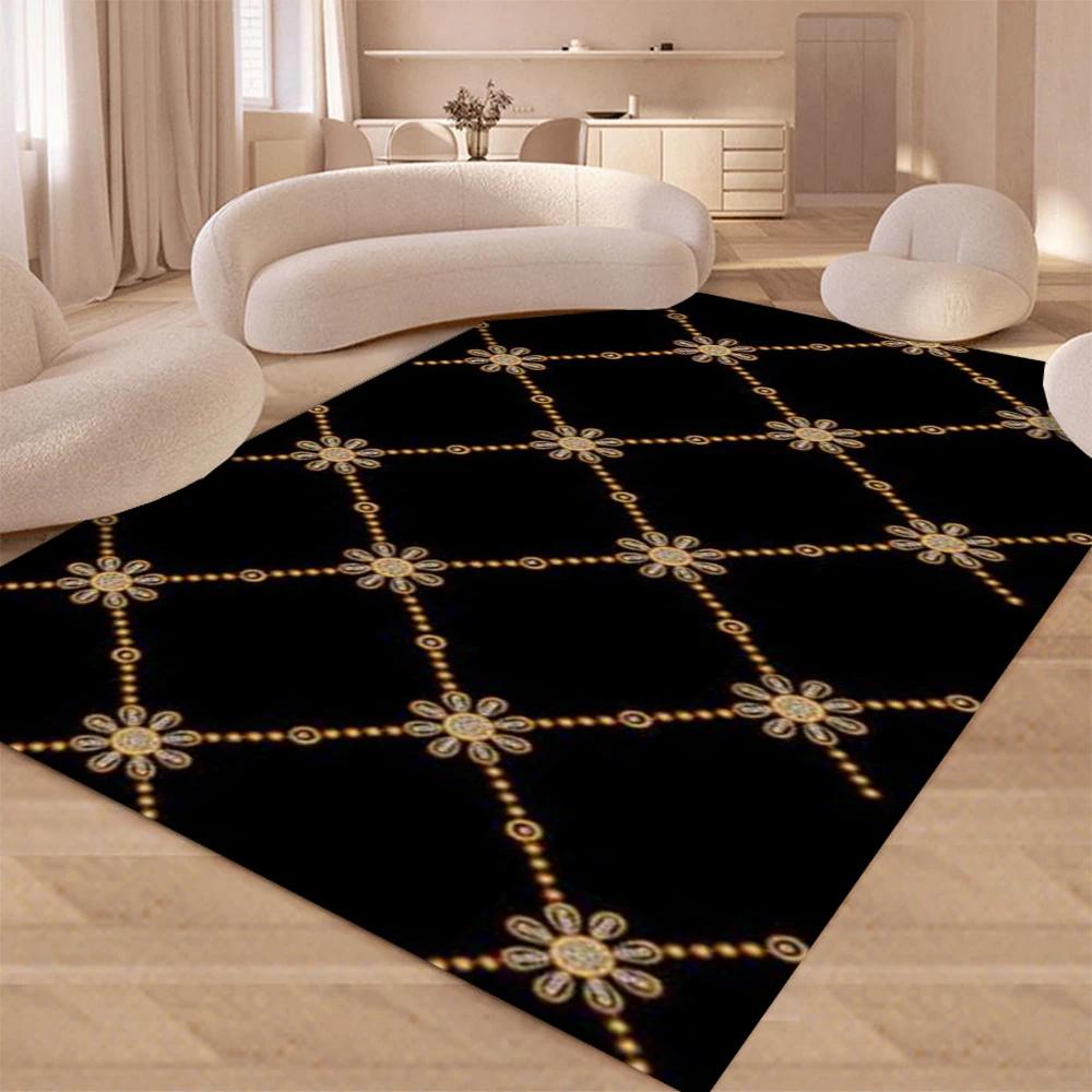 Vento Preto Nórdico Carpet Decoração Da Casa Para Quarto Sala Corredor Carpets for Living Room Floor Mats Small Rugs for Bedroom