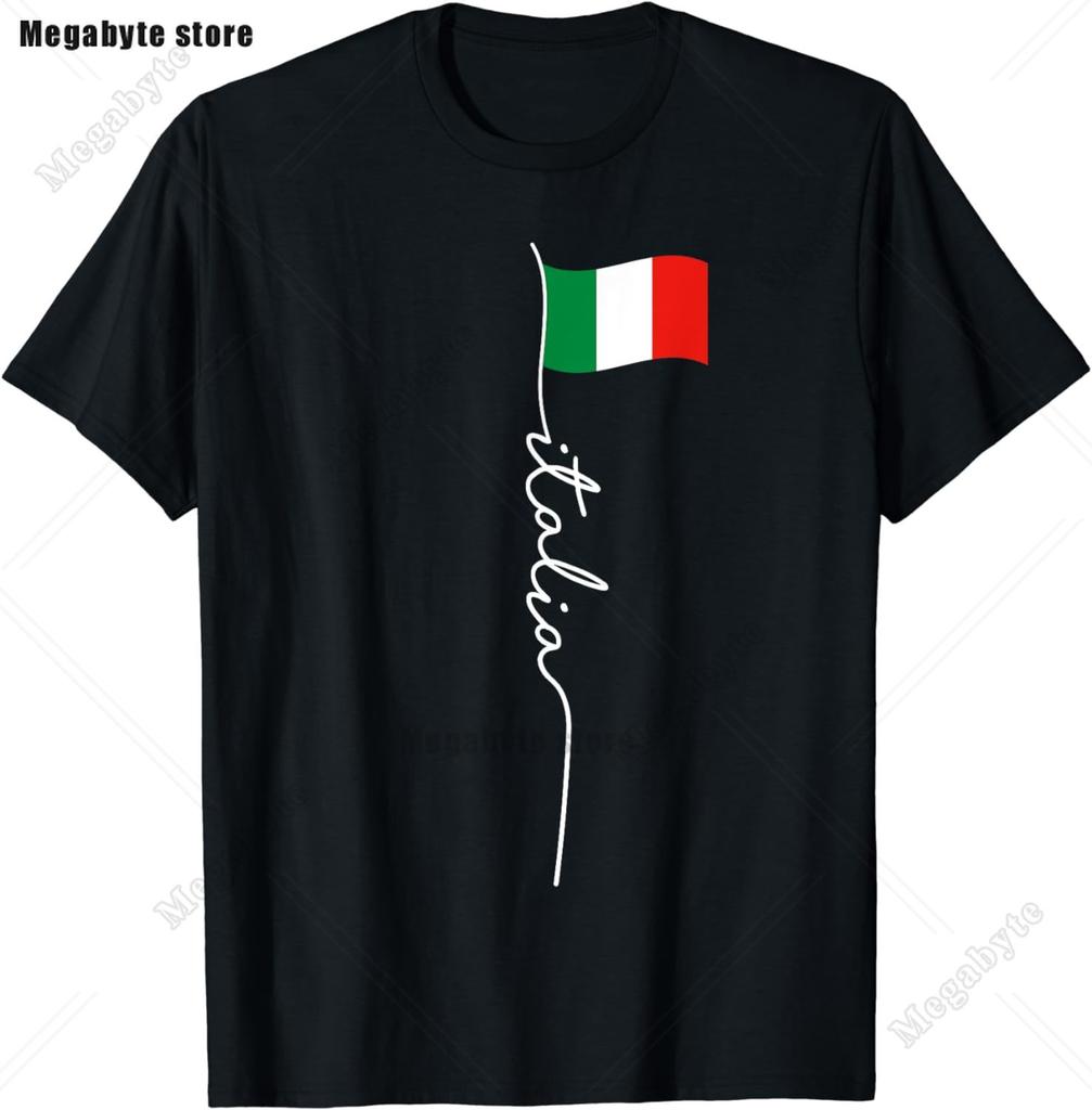 Italia TShirt Italy Flag Coat of Arms Tee Shirt Repubblica Italiana Italian Heritage Vintage T Shirt Guys Streetwear Crew Neck