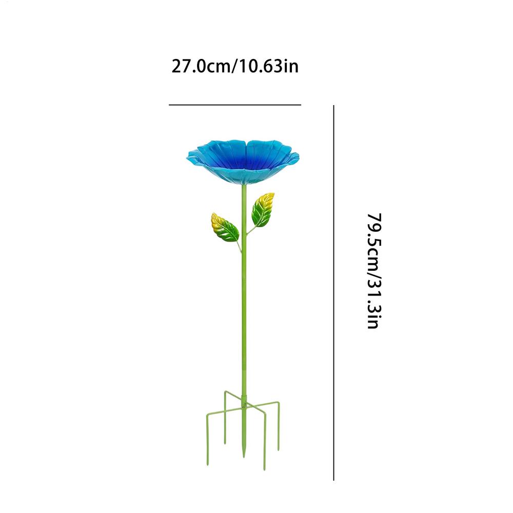 Bird Bath For Outside Metal Rustproof All-Weather Birdbath Outdoor Garden Bath Bowl Feeder For Yard Patio Deck Porch Backyard