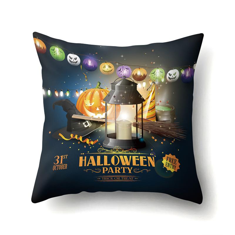Halloween Pillowcase Car Waist Pillow Pumpkin Sofa Cushion Cover Office Home Living Room Pillowcase