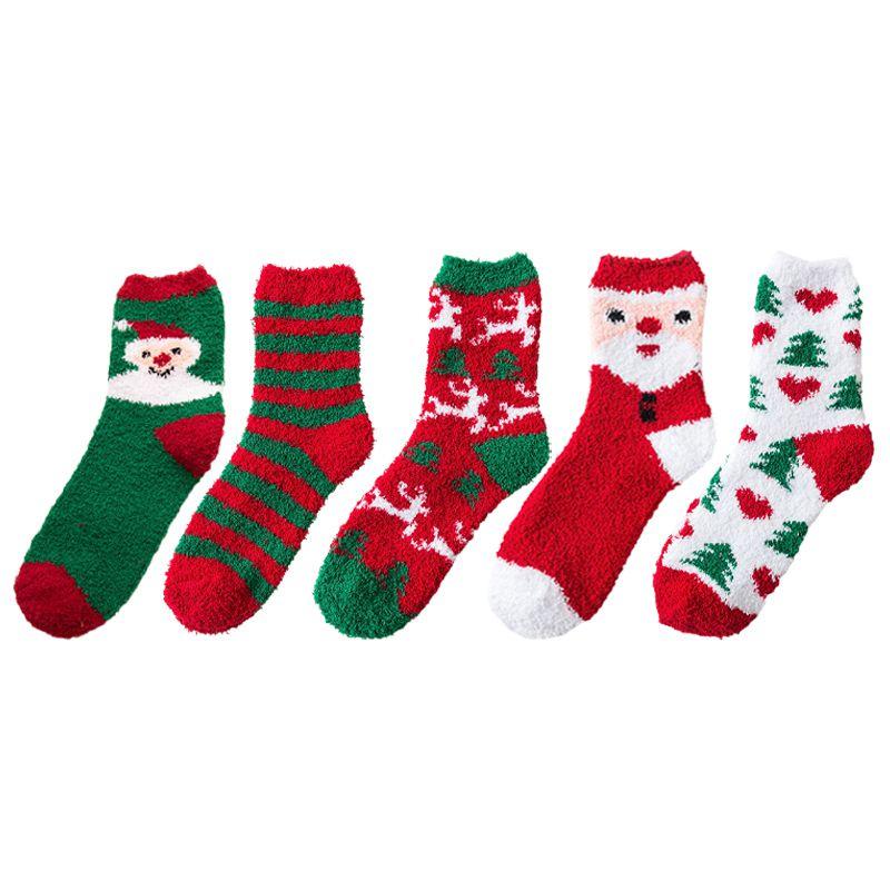 Chaussettes d'hiver pour femme mignonnes et douillettes en polaire corail laine Parfait cadeau de Noël