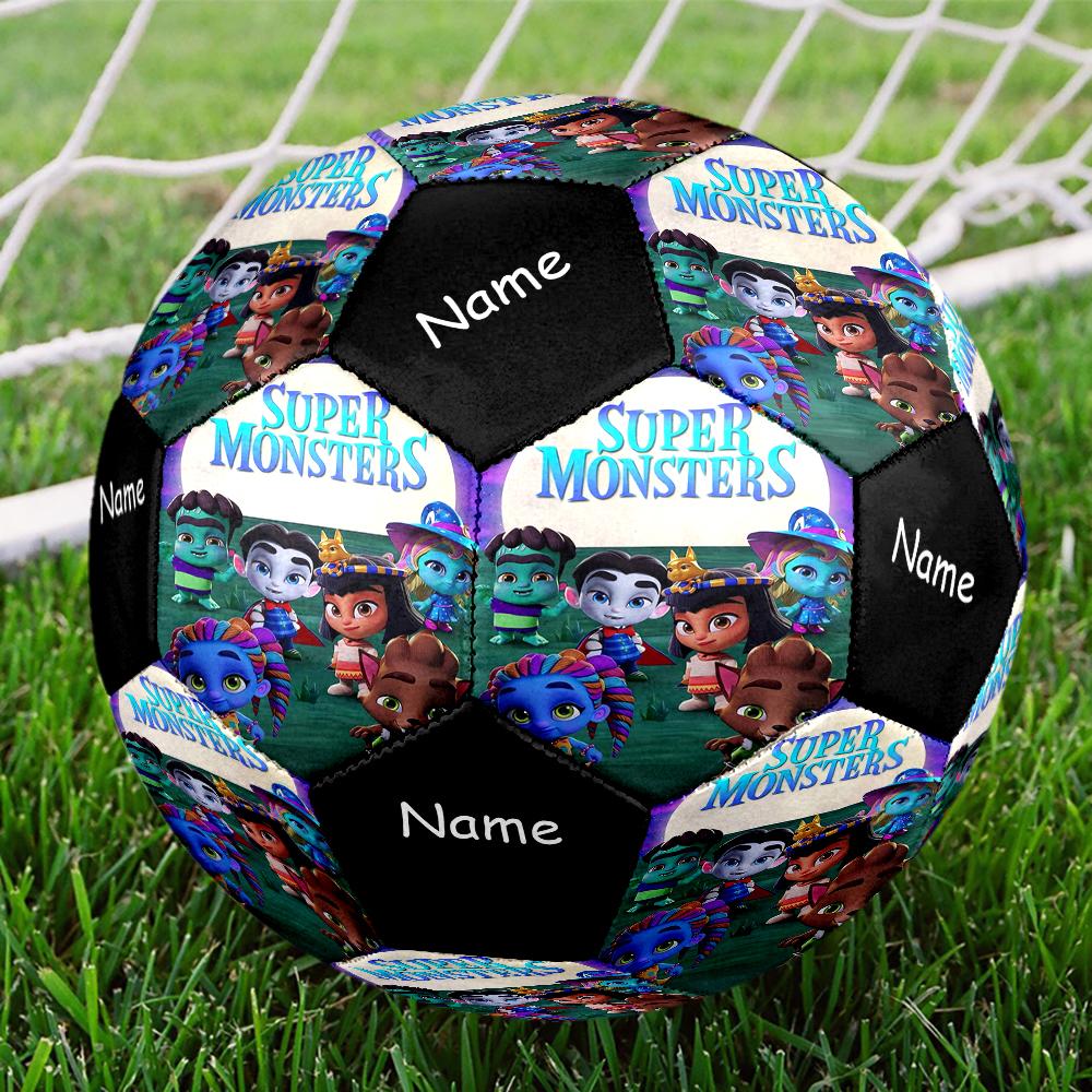 Custom Name Super Monsters Theme Size 5 Soccer Ball, Suitable for Both Indoor and Outdoor Matches, a Gift Suitable for Everyone.