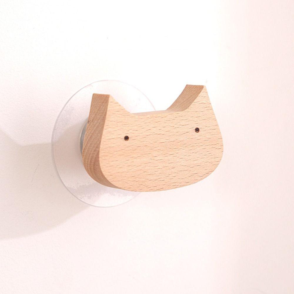 Cute Wooden Hook Woodiness Towel Rack New Wall Door Holder  Home Decoration
