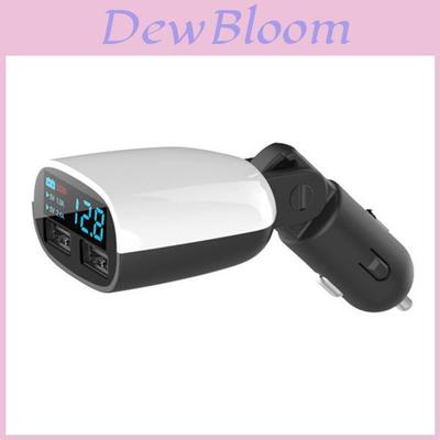 Car Charger With Led Voltage Current Display Dual Usb Fast Charging For Travel And Commuting