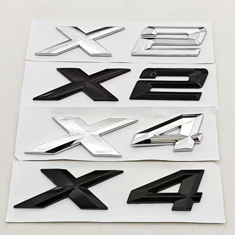 NEW 3D ABS Car Styling Logo X2 X4 Badge Sticker Rear Trunk Emblem Decals For BMW X2 X4 F39 F26 Auto Marking Accessories
