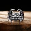 Gothic Skull Demon Bat Animal Open Adjustable Ring Men's Punk Rock Fashion Jewelry