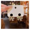 S925 Sterling Silver Black Bow Drip Oil Earrings - 2023 Trendy Versatile Fashion for Women