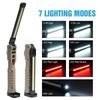 Foldable COB LED Work Light Dimmable Rotatable Flashlight Waterproof Magnetic Lamp with Hook for Car Repair Camping Emergency Outdoor Working Use