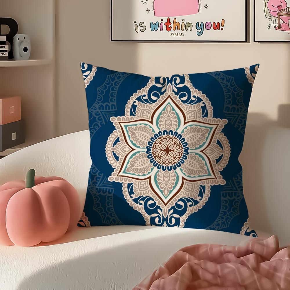Vibrant Intricate Indonesian Art BBadik Indonesia Cushion Cover Pillowcase Short Plush Invisible zipper Room Sofa Cushion Cover