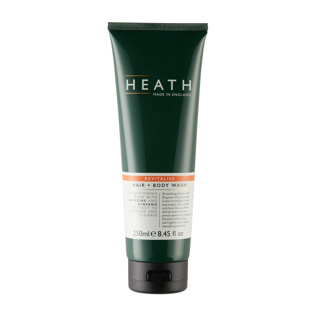 HEATH Revitalize Hair Body Wash 250ml Grapefruit Scent Shampoo and Body Wash for the Whole & - - Men's All-in-One Body. Caffeine-Free, Animal-Free,