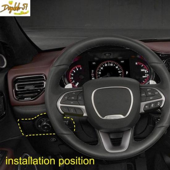 ABS Carbon Headlight Button Switch Cover Trim 1pcs For Dodge Durango
