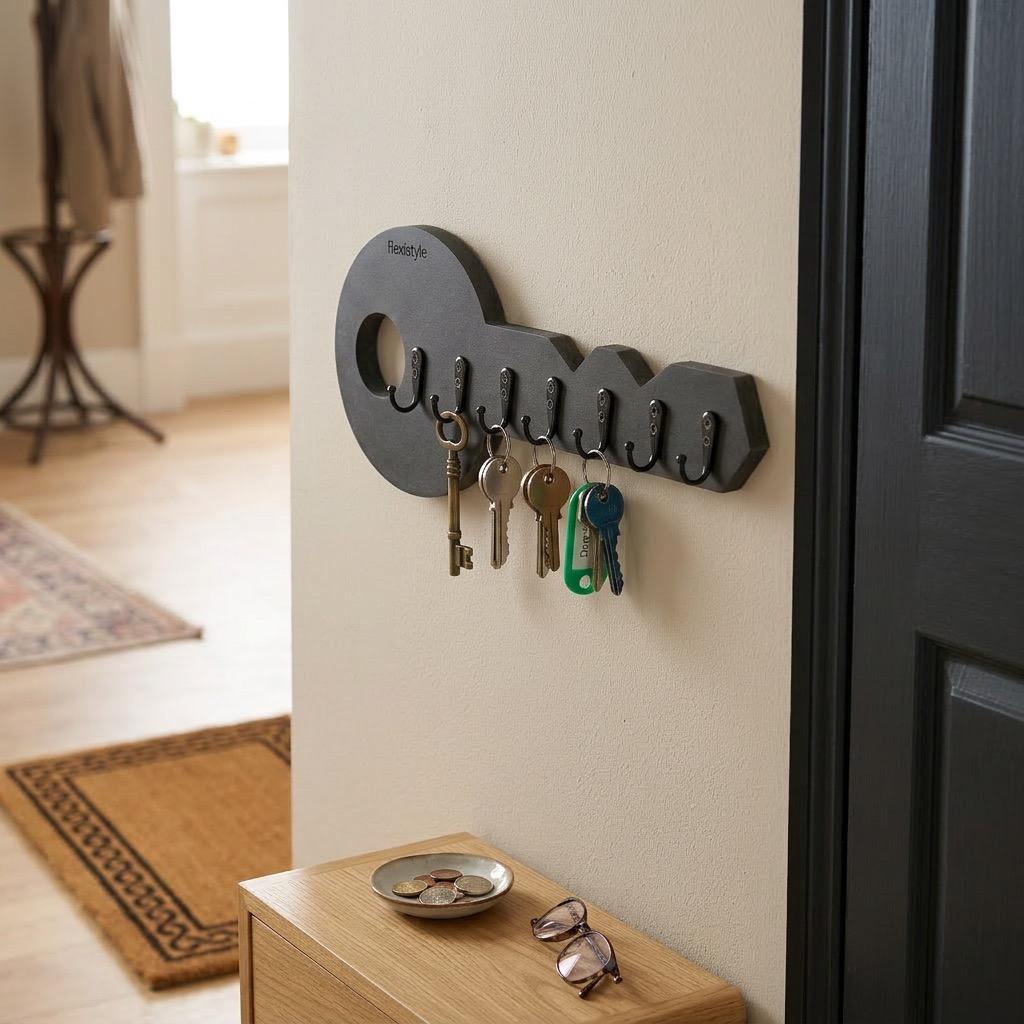 Wooden Key Hanger Key Black