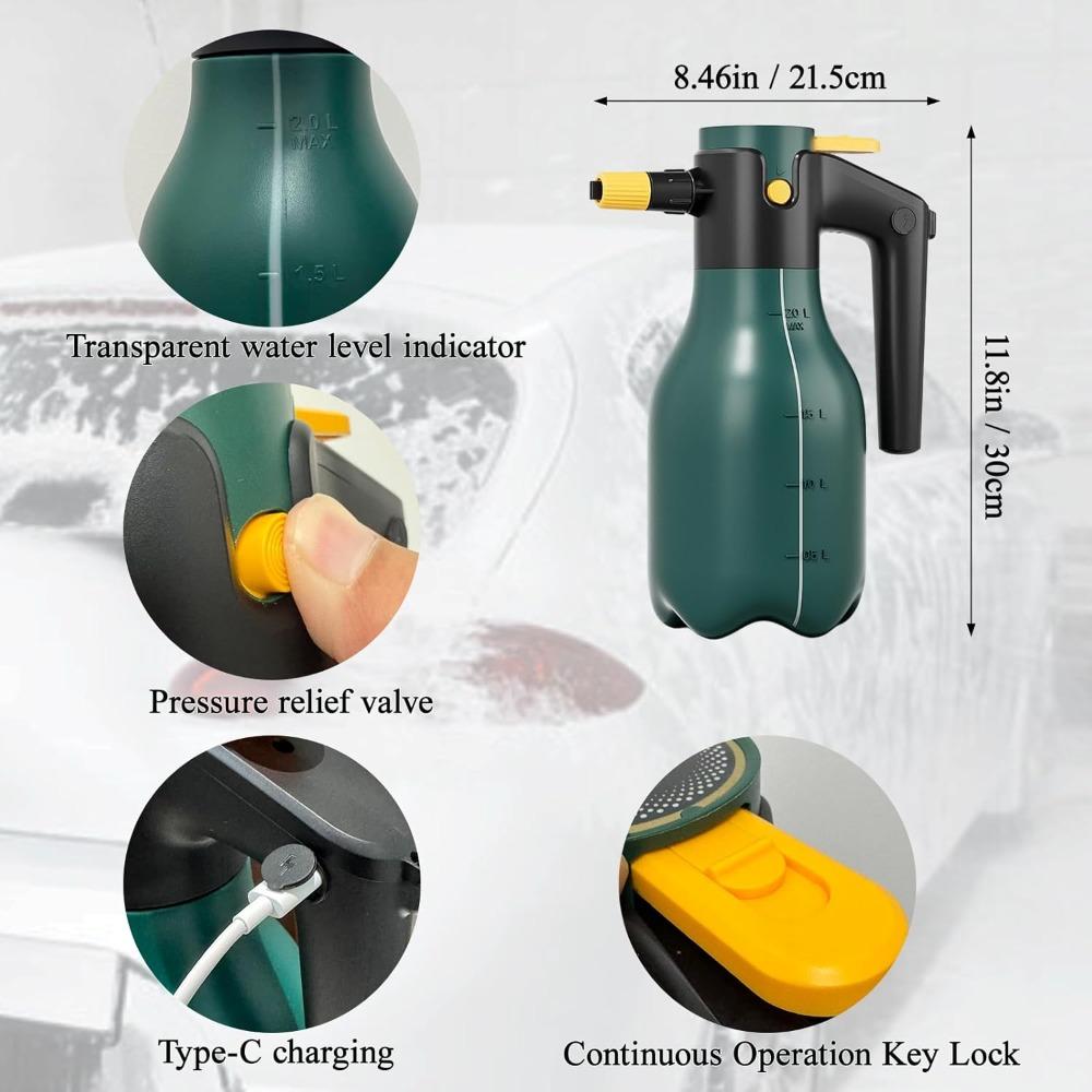 Xiaomi Electric Pressurized Foam Sprayer, 2L Cordless Pump Sprayer with One-Touch Lock, Portable Foam Sprayer for Car Wash, House