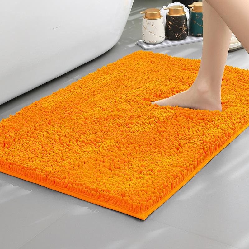 Chenier Thickened Solid Color Bathroom Floor Mat, Bathroom Non-Slip Foot Mat, Household Bathroom Door Absorbent Dirt-Resistant Carpet