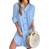 Fall Casual Long-sleeved Lapel Button-down Dress