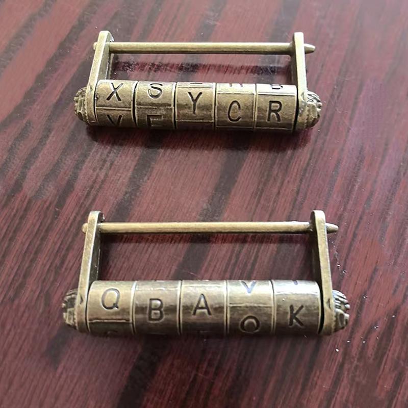 Cadenas à Combinaison Lettres Rétro Antiques Vintage pour Boîtes à Bijoux Accessoires Escape Game Saint-Valentin Cadeau