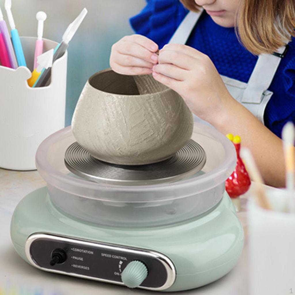Sada mini hrnčířského kruhu, kompaktní, elektrická hlína pro začátečníky, děti a dospělé, šedá