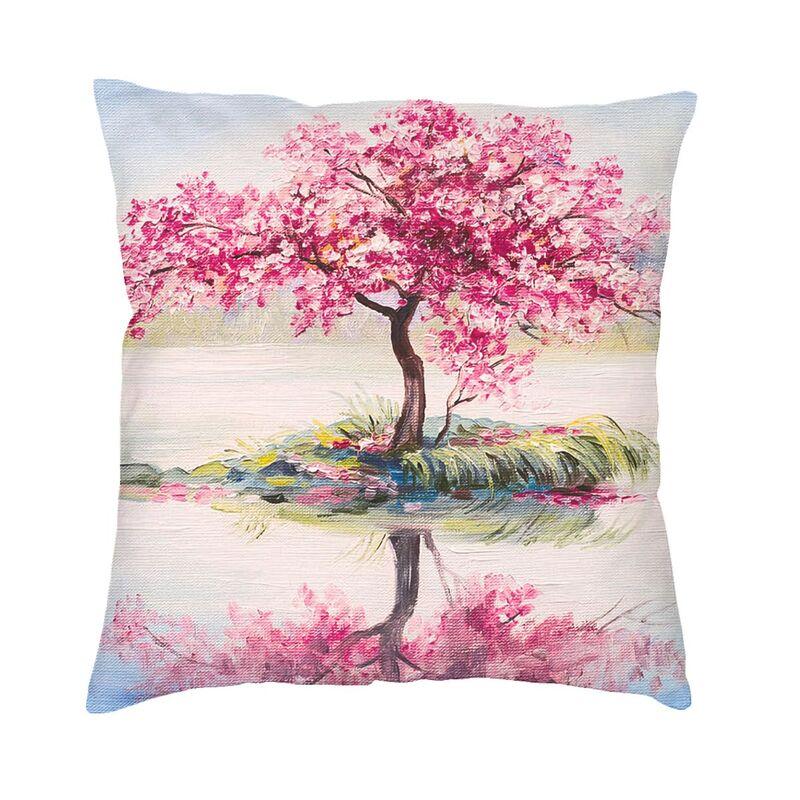 Watercolor Sakura Cherry Blossoms Pillow Case 40X40Cm Home Decoration Japanese Floral Modern Cushion Cover Car Pillowcase