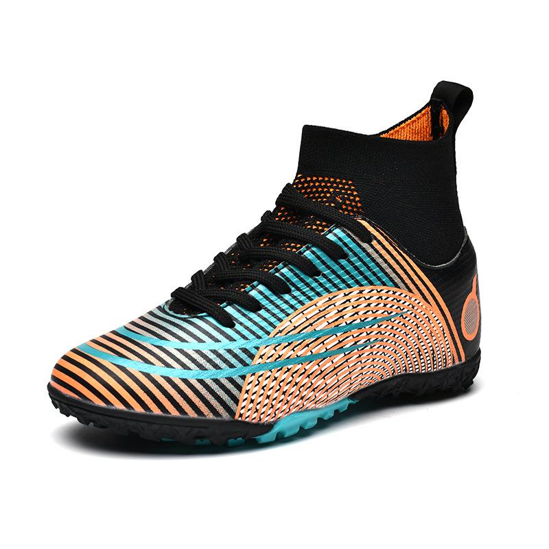 

Детские футбольные бутсы с высоким верхом, для средних и старших детей, для мини-футбола, для тренировок в помещении и на улице, спортивная обувь для искусственного газона 31