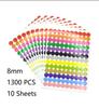 6mm 8mm 10mm 19mm 20mm 40mm Colored Dot Stickers Polka Circle Office Classroom Party Decoration Toys Diary Decoration Sticker